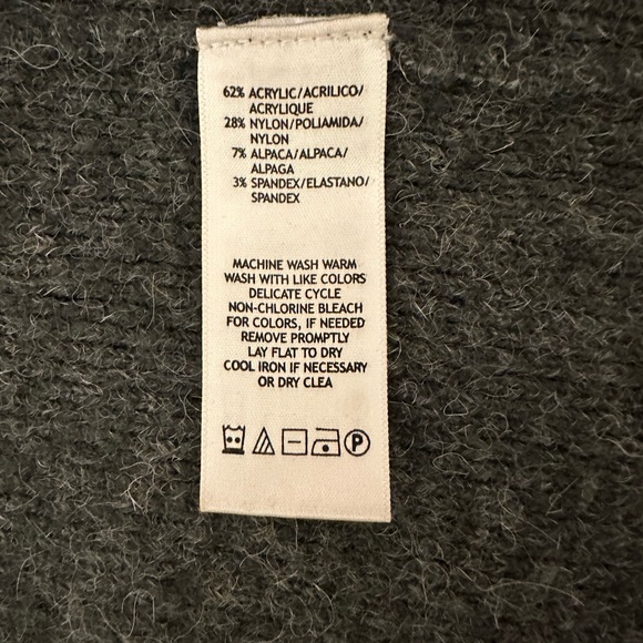 Gray alpaca blend cowl neck cardigan - Picture 6 of 6